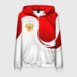 Мужская толстовка на молнии Россия - красный и белый