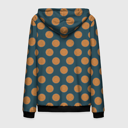 Мужская толстовка на молнии Игра в кальмара печенье / 3D-Черный – фото 2