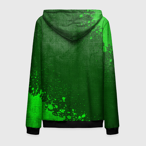 Мужская толстовка на молнии Bring Me the Horizon - green gradient вертикально / 3D-Черный – фото 2