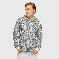 Толстовка 3D на молнии мужская Сияние геометрии, цвет: 3D-белый — фото 2