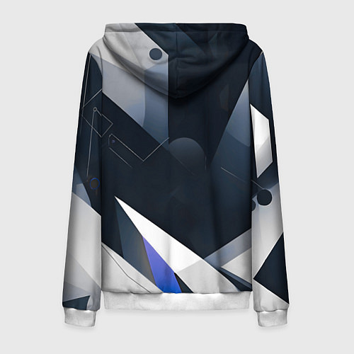 Мужская толстовка на молнии Абстракция город следующего века / 3D-Белый – фото 2