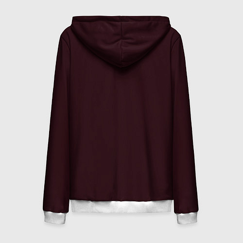Мужская толстовка на молнии Бордовый / 3D-Белый – фото 2