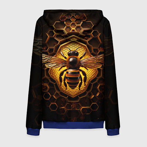 Мужская толстовка на молнии Золотая пчела / 3D-Синий – фото 2