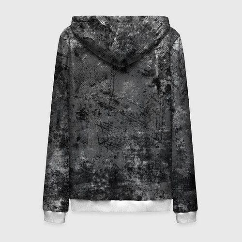 Мужская толстовка на молнии Абстракция - grunge mood / 3D-Белый – фото 2