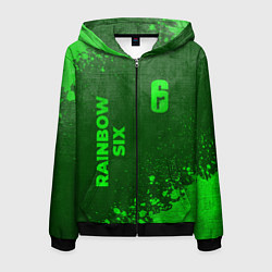 Мужская толстовка на молнии Rainbow Six - green gradient вертикально