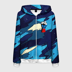 Мужская толстовка на молнии Синий камуфляж русская сила