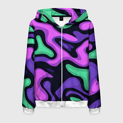 Мужская толстовка на молнии Разноцветный эмоциональный камуфлляж