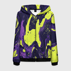 Толстовка 3D на молнии мужская Камуфляжный пятна, цвет: 3D-черный