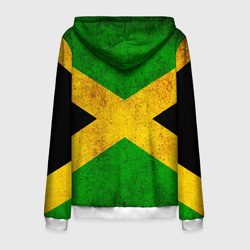 Мужская толстовка на молнии Jamaica flag / 3D-Белый – фото 2