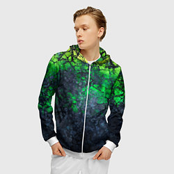 Толстовка 3D на молнии мужская Абстракция - acid web, цвет: 3D-белый — фото 2
