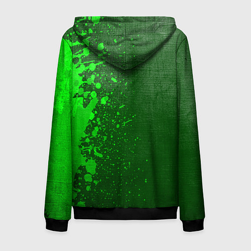 Мужская толстовка на молнии Atletico Madrid - green gradient по-вертикали / 3D-Черный – фото 2