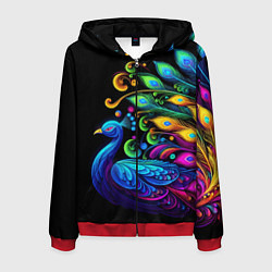 Мужская толстовка на молнии Neon peacock - art