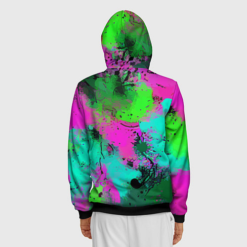Мужская толстовка на молнии Color impression - abstraction / 3D-Черный – фото 4