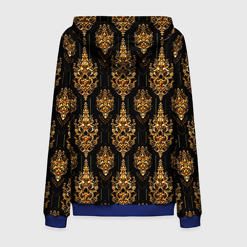 Мужская толстовка на молнии Тайский золотой орнамент / 3D-Синий – фото 2