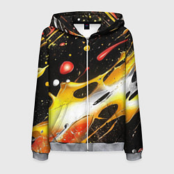 Толстовка 3D на молнии мужская Текстура краска, цвет: 3D-меланж