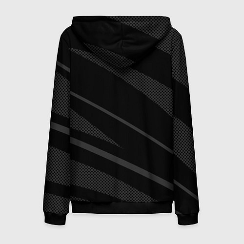 Мужская толстовка на молнии Чёрный с серым абстракция полосы / 3D-Черный – фото 2