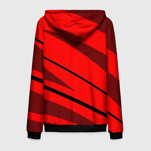Мужская толстовка на молнии Sport красный с чёрным полосами / 3D-Черный – фото 2