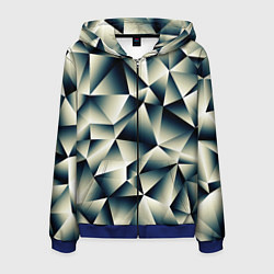 Толстовка 3D на молнии мужская Осколки льда, цвет: 3D-синий