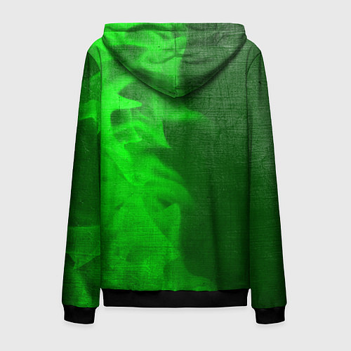 Мужская толстовка на молнии Dead Space - green gradient по-вертикали / 3D-Черный – фото 2