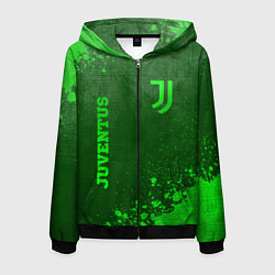 Толстовка 3D на молнии мужская Juventus - green gradient вертикально, цвет: 3D-черный