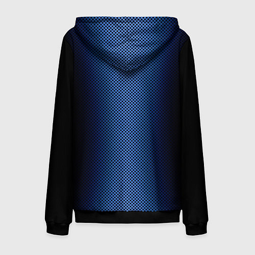 Мужская толстовка на молнии Чёрно-синий градиент по центру текстура / 3D-Черный – фото 2