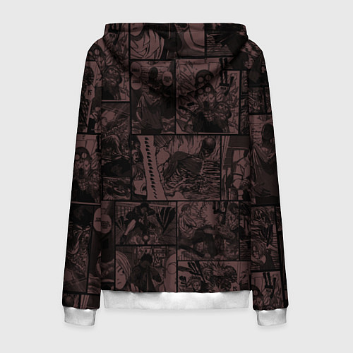 Мужская толстовка на молнии Дни сакамото манга с героями / 3D-Белый – фото 2