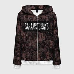 Мужская толстовка на молнии Дни сакамото манга с героями