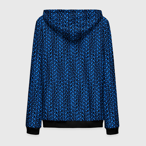 Мужская толстовка на молнии Текстурный узор чёрно-голубой / 3D-Черный – фото 2