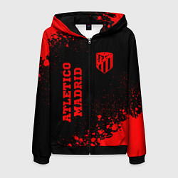 Мужская толстовка на молнии Atletico Madrid - red gradient вертикально