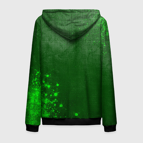 Мужская толстовка на молнии Blue Exorcist - green gradient вертикально / 3D-Черный – фото 2
