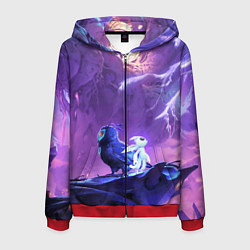 Толстовка 3D на молнии мужская Ori and the Will of the Wisps, цвет: 3D-красный