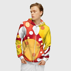 Толстовка 3D на молнии мужская Теплая африканская абстракция, цвет: 3D-белый — фото 2