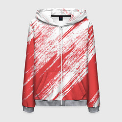 Толстовка 3D на молнии мужская The color is white and red, цвет: 3D-меланж