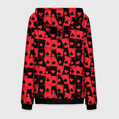 Мужская толстовка на молнии Тузы черно-красные / 3D-Черный – фото 2