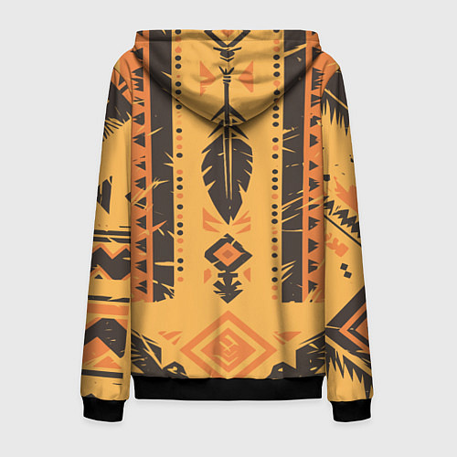 Мужская толстовка на молнии Прикид индейца / 3D-Черный – фото 2