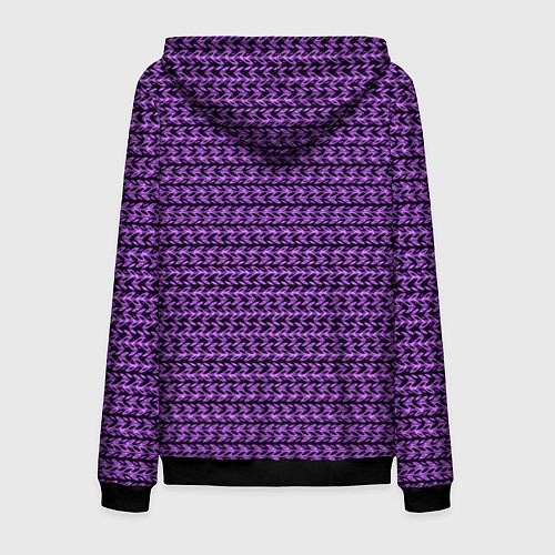 Мужская толстовка на молнии Фиолетовый полосы узоры / 3D-Черный – фото 2