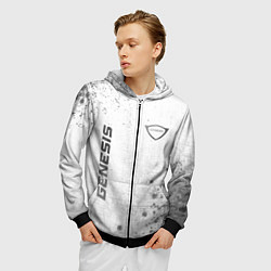 Толстовка 3D на молнии мужская Genesis - white gradient вертикально, цвет: 3D-черный — фото 2