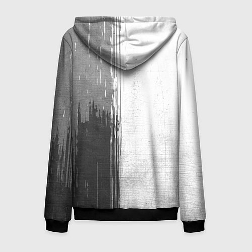 Мужская толстовка на молнии Radiohead - white gradient по-вертикали / 3D-Черный – фото 2