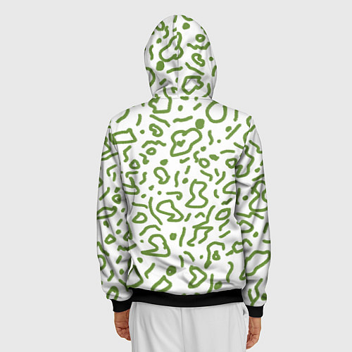 Мужская толстовка на молнии Закорючки / 3D-Черный – фото 4