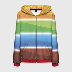 Толстовка 3D на молнии мужская Просвет, цвет: 3D-красный