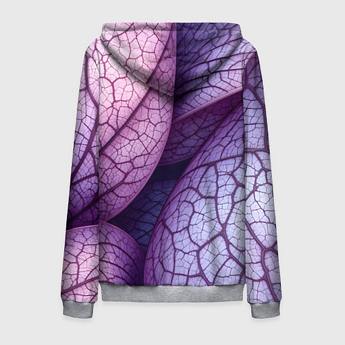 Мужская толстовка на молнии Прожилки экзотического растения / 3D-Меланж – фото 2