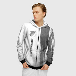 Толстовка 3D на молнии мужская Hoffenheim - white gradient по-вертикали, цвет: 3D-черный — фото 2