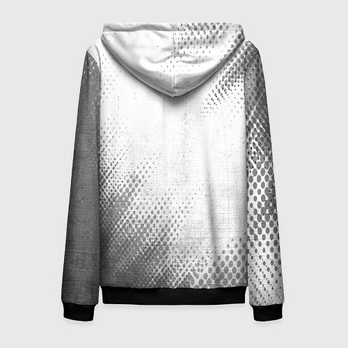 Мужская толстовка на молнии SsangYong - white gradient вертикально / 3D-Черный – фото 2