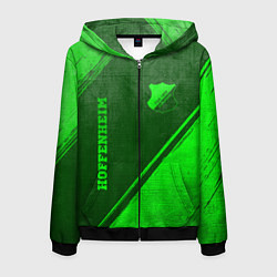Толстовка 3D на молнии мужская Hoffenheim - green gradient вертикально, цвет: 3D-черный