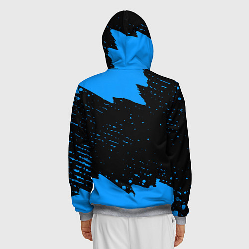 Мужская толстовка на молнии Schalke 04 fc blue color / 3D-Меланж – фото 4