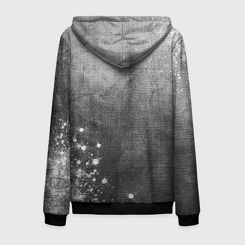 Мужская толстовка на молнии Borussia - grey gradient вертикально / 3D-Черный – фото 2