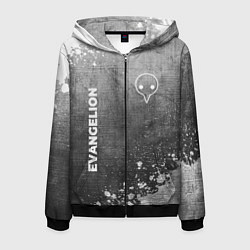 Мужская толстовка на молнии Evangelion - grey gradient вертикально