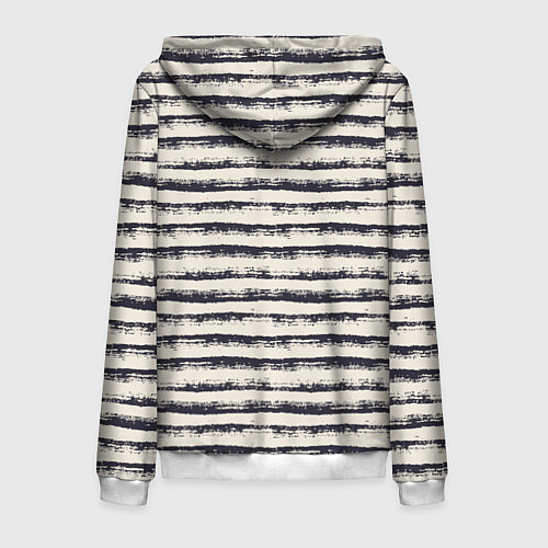 Мужская толстовка на молнии Тёмные полосы на светлом / 3D-Белый – фото 2