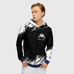 Толстовка 3D на молнии мужская Король и шут краски броня, цвет: 3D-синий — фото 2