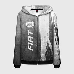 Толстовка 3D на молнии мужская Fiat - grey gradient по-вертикали, цвет: 3D-черный